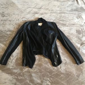 Black Olive & OAK Faux leather coat
